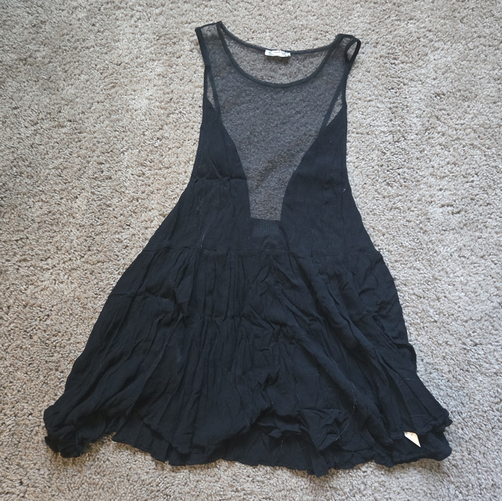 Intimately free people black mesh flirty date night top